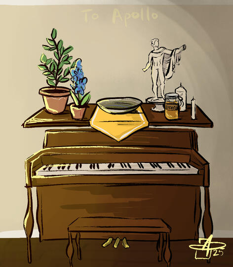 "To Phoebus", altar art as my greek anthropology final.