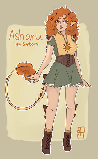 Asharu the Sunborn, main character in my webcomic